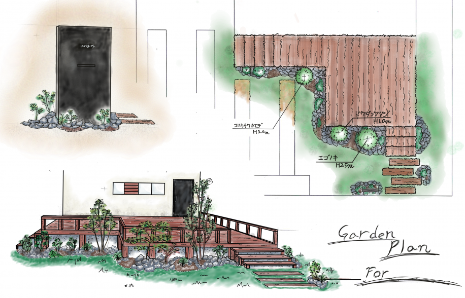 手描きの外構図面 新人東村成長記録 Topics Sawamura エクステリア
